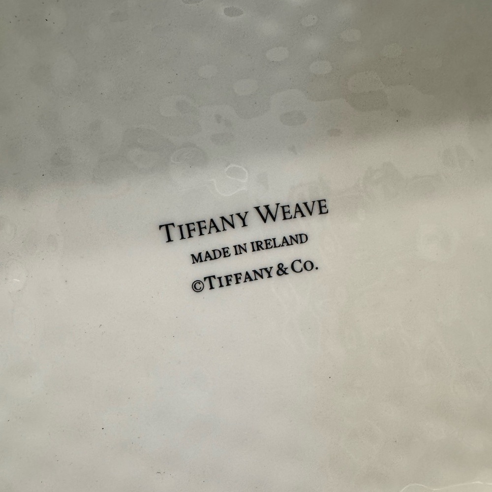 Tiffany & Co. Tiffany Weave Porcelain Plate - White with Black Marking